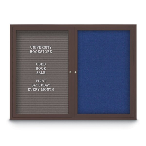 United Visual Products Corkboard, 24"x36", Medium Grey/Black UV402PLUS-BLACK-MEDGRY - main
